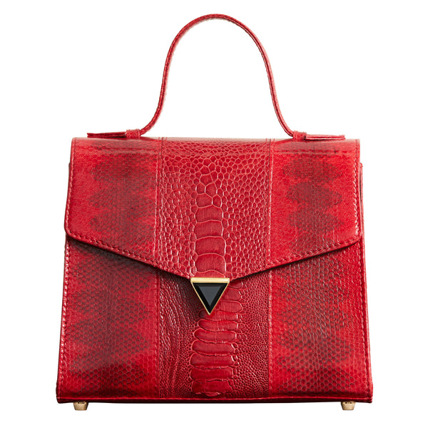 Illara Ava Top Handle Bag Ruby Front View